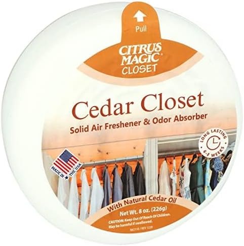 Citrus Magic Closet Solid Air Freshener, Cedar, 8 Ounce