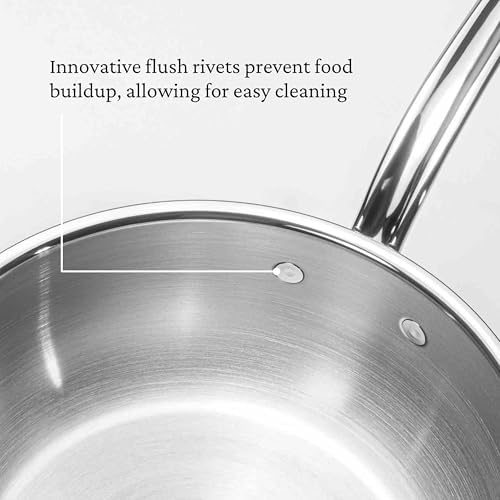 Hestan ProBond Forged - Professional Clad Stainless Steel All-In-One Pan, 5 Quart, with Helper Handle, Induction Compatible