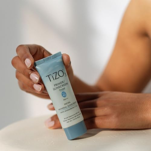 TiZO3 Facial Mineral Sunscreen and Primer, Tinted Broad Spectrum SPF 40 with Antioxidants, Sheer matte finish, Fragrance-Free, Oil-Free