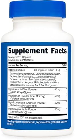 Nutricost Probiotic Complex (50 Billion CFU) 60 Capsules, for Men and Women | Vegetarian Capsules, GMO-Free, Gluten-Free