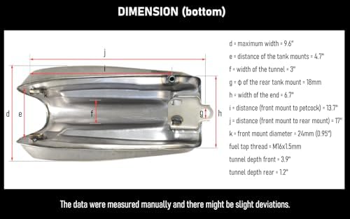 0081 Cafe Racer Motorcycle Fuel Gas Tank 2.9 Gallon Univesal Raw Steel for Honda Yamaha Suzuki Kawasaki (Frame Modification Required)