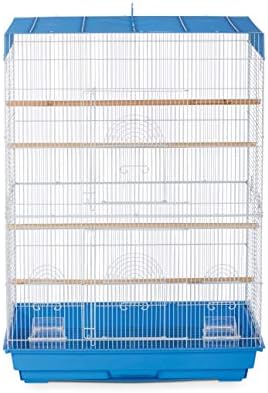 Prevue Pet Products Tall Flight Bird Cage - Blue & White | Stand Alone Large Metal Birdcage for Parakeets, Cockatiels, Conures, Lovebirds, Finches, and Canaries