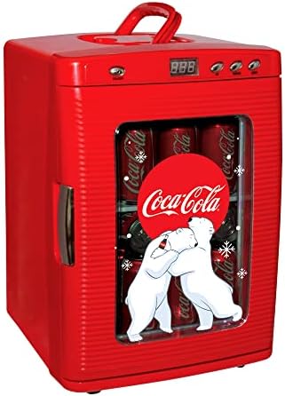 Coca Cola Mini Fridge - Refrigerator for Bedroom Office, Portable Table Top Beverage Cooler, 12V 110V Refrigerador For Drinks, Soda, Wines, Use In Car
