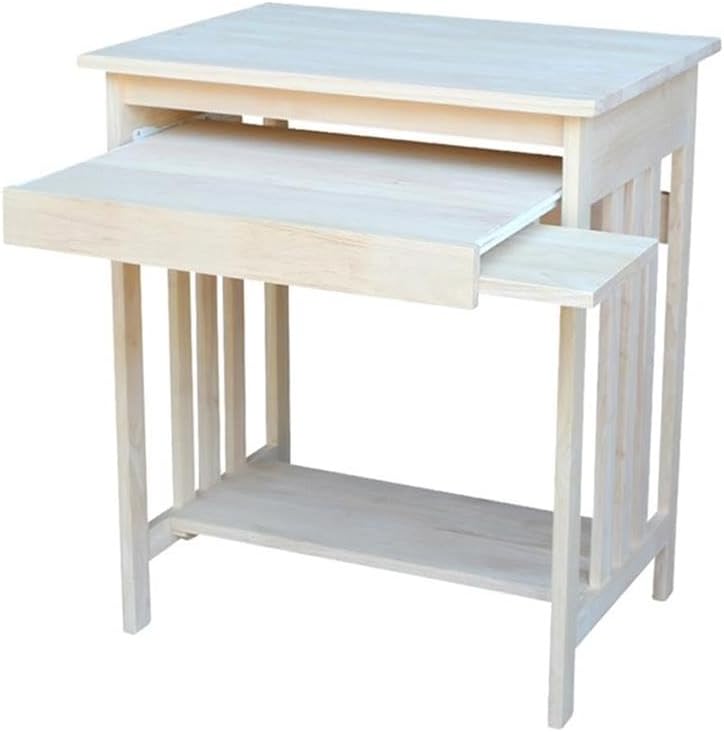 International Concepts Unfinished Mission Wood Computer Cart