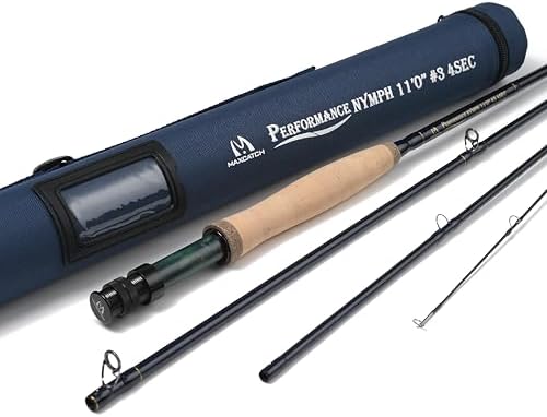 M MAXIMUMCATCH Maxcatch Performance Nymph Fly Fishing Rod in 2/3/4wt: 10ft/11ft, IM10 Carbon, AAA Cork Handle, Rod Tube and Combo Set Available