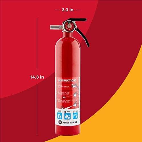 First Alert Fire Extinguisher, Standard Home Use | HOME1 UL RATED 1-A:10-B:C, Red 4-Pack