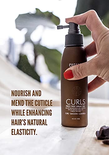 SURFACE Hair Curl Frizz Free Spray Gel, Lightweight Control With Cocoa Butter And Babassu Oil, For Curly Or Straight Hair 4 Fl. Oz.