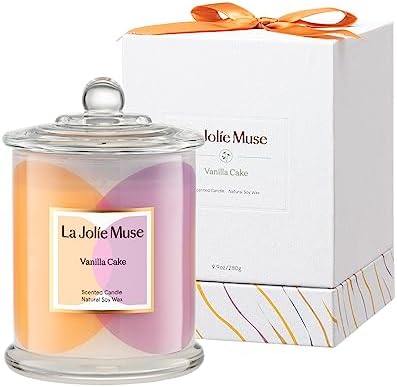 LA JOLIE MUSE Jasmine Floral Scented Candles for Home, Natural Soy 70 Hrs | Luxury White Jar Candle, Clean Non Toxic, Decorative Candle for Candle Warmer, Gifts for Women & Mom, Floral Engaged Candles
