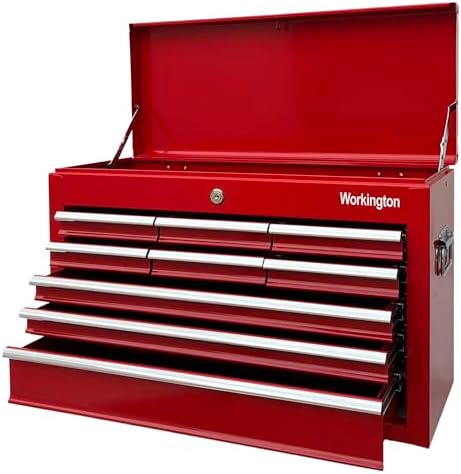 Workington Portable Metal Tool Chest with 9 Drawers, 24" 9-Drawer Tool Chest Cabinet with Ball Bearing Drawer Slides