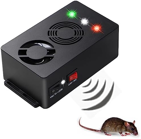 Angveirt Ultrasonic Battery Operated Rodent Repellent with Strobe Lights