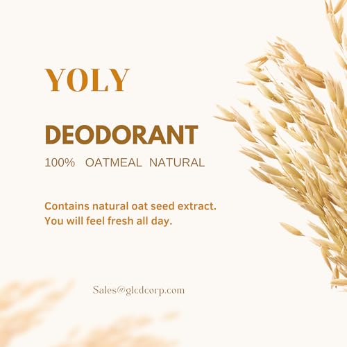 Yoly Deoderant Oatmeal Antiperspirant, Odor Protection, All Day Fresh (2.53 Fl Oz/Pack of 1)