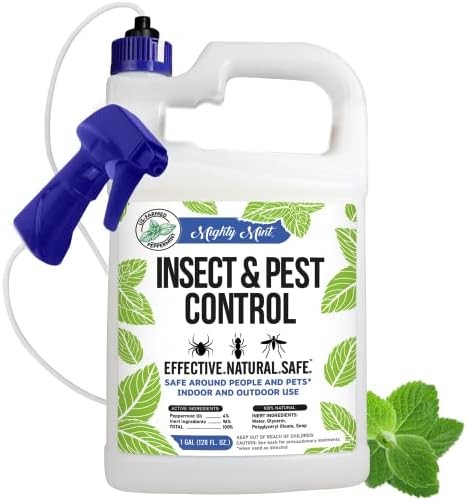 Mighty Mint Peppermint Oil Insect Repellent Spray, 16 oz | Natural Indoor & Outdoor Bug Control for Spiders, Ants, Roaches, Plant-Based, Extra-Strong Formula with Microfiber Cloth