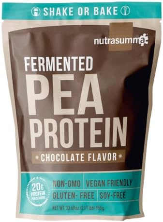 Pea Protein Powder, Vegan Chocolate Flavor, 100% Plant Based, No Artificial Sweeteners, Non GMO, Gluten Free & Soy Free, 2.11 LB
