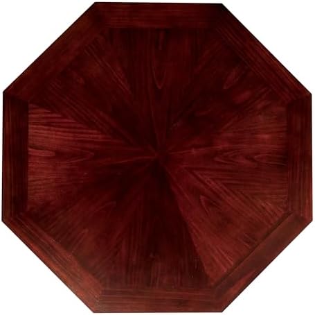 Furniture of America Deaton 48" x 48" Traditional 8-Sided Octagon-Shaped Wood Gaming Table with Inter-Changeable Top, Cupholder, Pedestal Legs