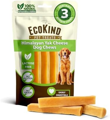 EcoKind Yak Cheese Himalayan Dog Chews, Yak Chews for Small Dogs, 8 Bones