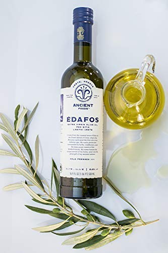Ancient Foods EDAFOS Extra Virgin Olive Oil Cold Pressed – Fresh, Cold Pressed olive oil from Greece, PDO Crete – 16.9oz (500ML)