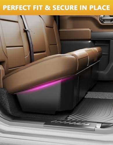 Tuyoung Under Seat Storage Boxes for 2015-2026 Ford F-150 F150 | SuperCrew Cab 2017-2026 F-250/F-350/F-450/F-550 Super Duty Heavy Duty Rear Truck Under Back Seat Box Organizer Cargo Box