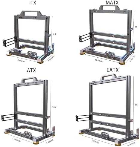 DIY Open Frame PC Chassis, Aluminum Computer Case, Supports ITX Motherboard, Excellent Cooling, Type-C Support