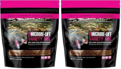 MICROBE-LIFT MLLVMXL Variety Mix Floating Fish Food Pellets and Sticks for Ponds, Water Gardens, and Fountains, for Live Goldfish and Koi, 14.5 Pounds
