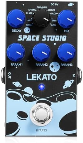 LEKATO Looper Guitar Pedal Guitar Loop Pedal Tuner Pedal 9 Loops 40 Minutes Record Time Unlimited Overdubs for Electric Guitar Bass (Black)