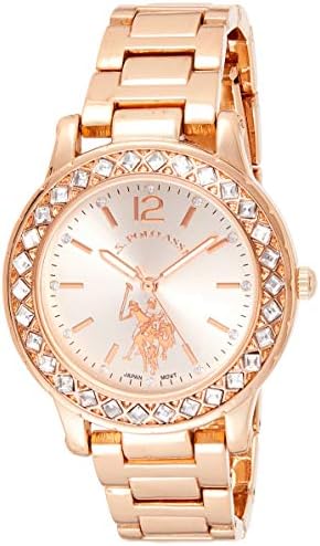 U.S. Polo Assn. Women's Rose Gold-Tone Watch – Elegant Crystal Bezel, Durable Bracelet