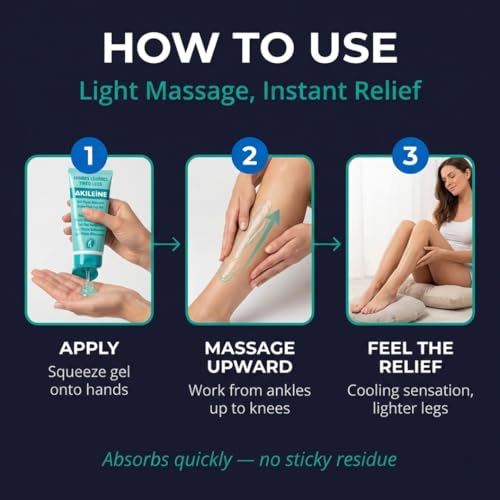 AKILEINE Refreshing Leg Gel 150ml for Tired Legs | Muscle Soreness Gel | Reduces Swelling | Circulation Aid | Leg Relief
