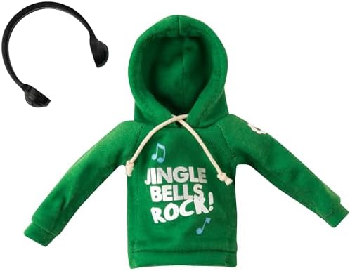 Elf On The Shelf Boy with Jingle Jam Hoodie Set - Blue Eyed Boy Elf Doll with Book and Hoodie with DJ Headphones - Customize Your Elf with Unique DJ