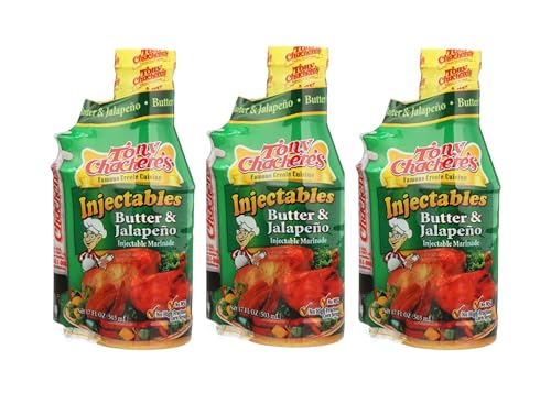 Tony Chachere Injectable Marinade 17 Fl Oz, Roasted Garlic and Herb (Pack of 3, Garlic)