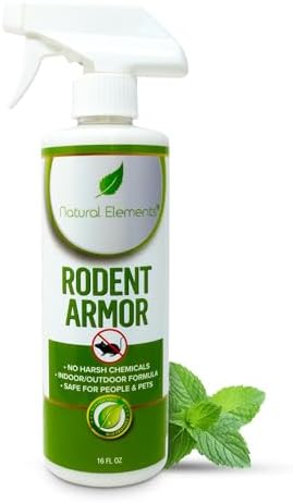 Natural Elements Rodent Armor – Peppermint Oil Rodent Repellent Spray for Vehicles, RVs, Boats & Equipment – 16 oz