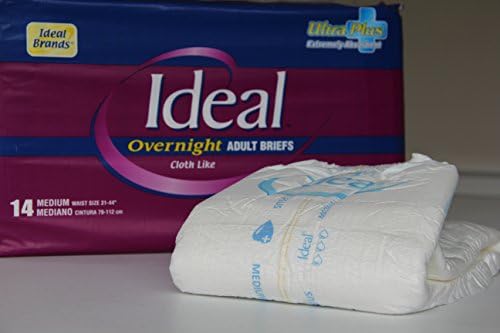 Adult Briefs (Diapers) Over Night Ultra Plus Extreme Absorbency- Size- Medium B-8204- CASE of 56-4 Bags of 14