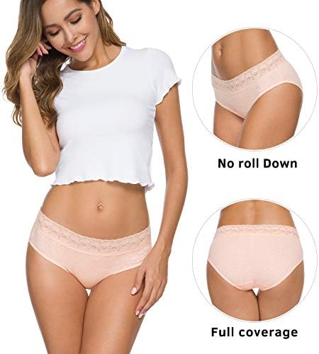 Hipster Panties for Women Underwear Lace Bikini Hip-huggers Panties 5 Pack