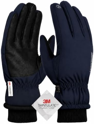 TRENDOUX Winter Gloves for Men Warm: 3M Thinsulate -20℉ Windproof Waterproof Ski Women Glove with Touchscreen Thermal Lining Anti-Slip for Work