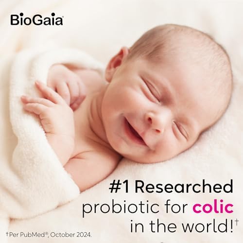 BioGaia Baby Probiotic Drops - Colic & Gas Relief + Vitamin D, 50-Day Supply, Safe for Newborns, Reduces Crying, Fussing, Colic, Gas