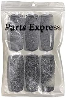 6 Pack Callus Remover Roller,Replacement Roller for Electronic Foot File Refill -3 Extra Coarse & 3 Regular Coarse