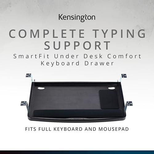 Kensington Keyboard Tray Under Desk, SmartFit Ergonomic Slide-Out Keyboard Drawer with Cable Management, Extra-Wide Height Adjustable Keyboard Holder