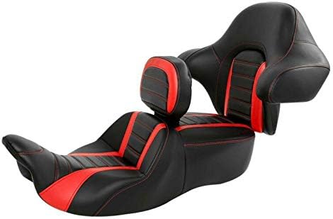 Rider Passenger One-Piece Two-Up Seat Driver Rider Backrest Wrap Around Backrest Pad Fit For Harley 2014-2023 Touring Road King Street Glide Road