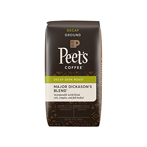 Peet's Coffee, Dark Roast Ground Coffee, Decaffeinated Arabica Coffee - Decaf Major Dickason's Blend 10.5 Ounce Bag