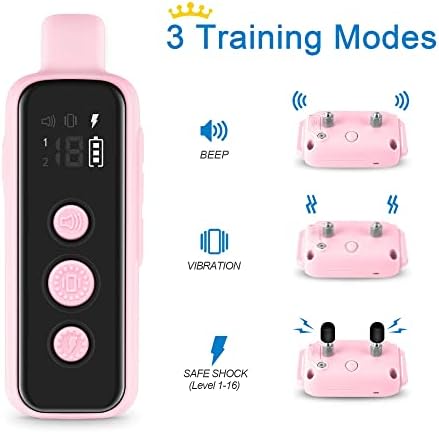 Bousnic Dog Shock Collar for 2 Dogs - (8-120lbs) Waterproof Rechargeable Electric Dog Training Collar with Remote for Small Medium Large Dogs with