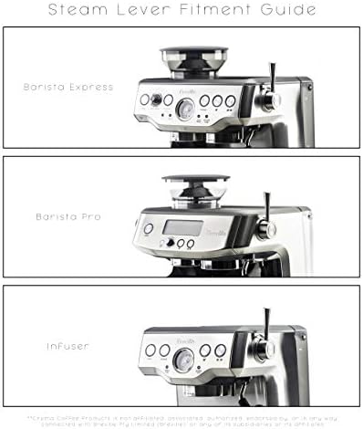 CREMA Coffee Products Replacement Steam Lever for Breville Espresso Machines | Ergonomic Stainless Steel Design | Compatible with Barista Express