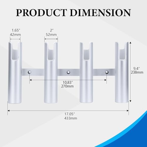 Aluminium Wall-Mounted Fishing Rod Holder for Boat, Garage & Marine - Holds Rods & Poles