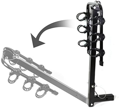 Auto Dynasty 2 Inches Hitch Fold-Up Mount Rear Trailer Bicycle/Bike Rack Carrier Storage (Powdered Coated Black)