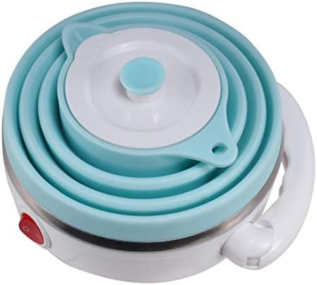 Travel Foldable Electric Kettle, Collapsible Electric Kettle Food Grade Silicone Small Pot Boiling water, Dual Voltage（600ml