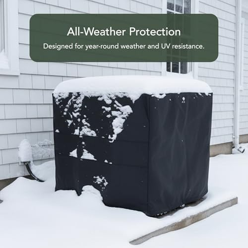 Covermates Classic Heavy-Duty Air Conditioner Cover - Durable All-Weather Protection for Outdoor Central AC Units - Water-Resistant 12-Gauge Vinyl Shell, 26W x 26D x 32H, Green