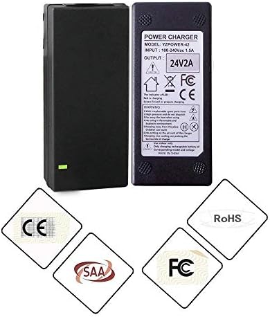24V 2A Battery Charger with XLR Connector for Ezip Mountain Trailz S400 S500, Jazzy, Pride, S300 S350 S650, Ezip 400 500 650 750 900 Mountain Trailz