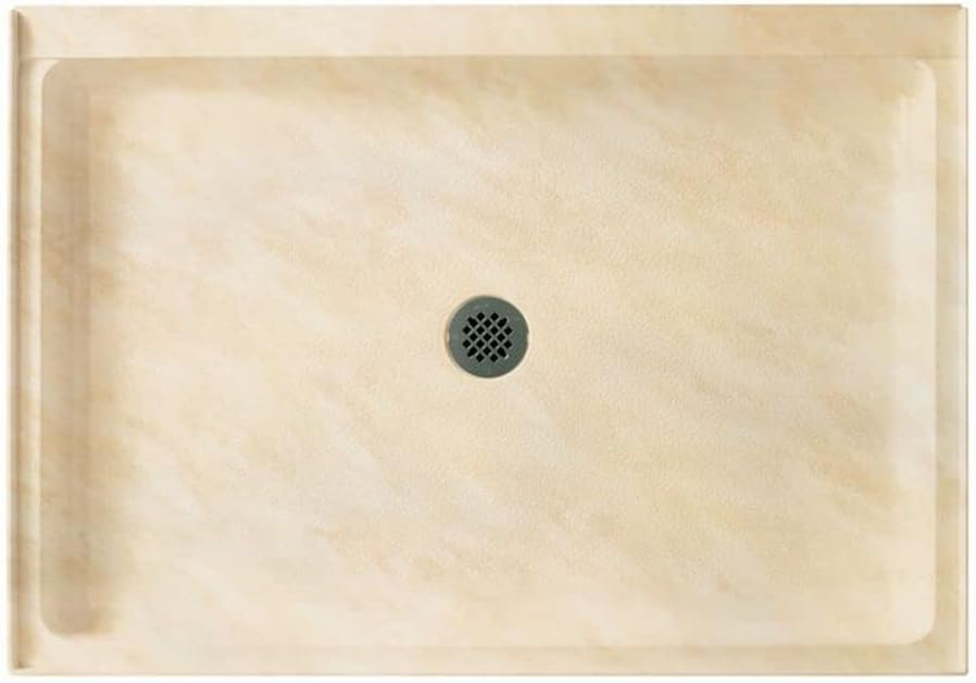 Swan SF03454MD.130 54-in L x 34-in W x 5.5-in H Solid Surface Shower Base, Ice