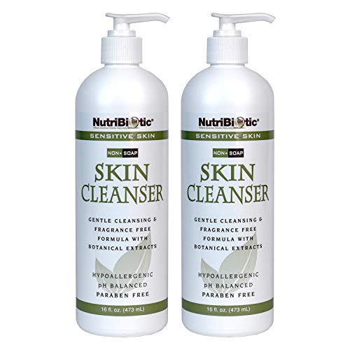 NutriBiotic – Sensitive Skin Non-Soap Skin Cleanser, 16 Oz Twin Pack | with GSE (Citricidal) | pH Balanced