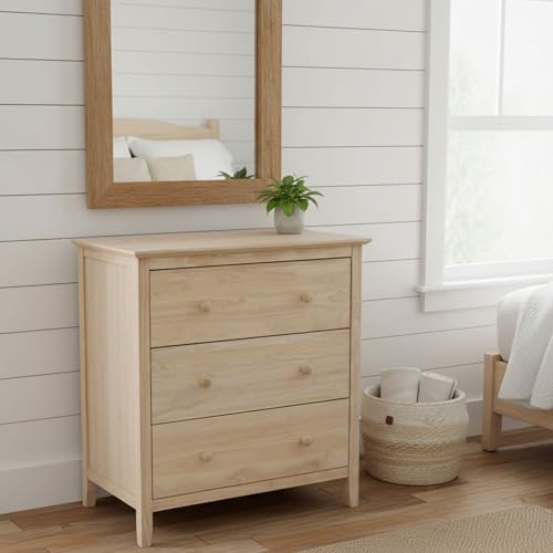 International Concepts Dresser with 3 Drawers, Unfinished