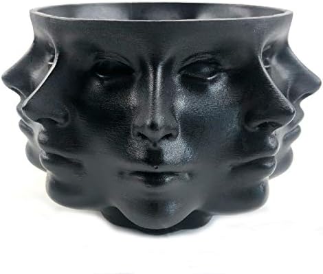 Resin Multi-Face Head Planter, Indoor Succulent Decor