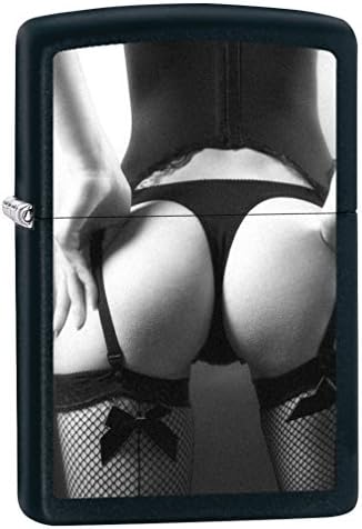 Zippo Lighter, Midnight Girl Collection - View from Behind #1, Black Matte 75048