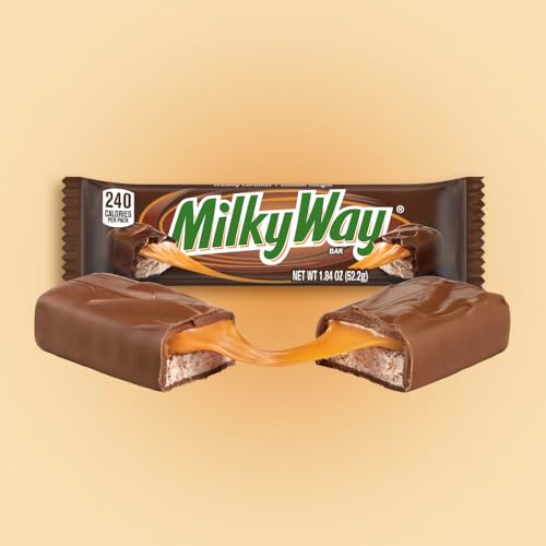 MILKY WAY Milk Chocolate Caramel Candy Bar, 1.84 oz | Full size chocolate candy bar with milk chocolate, caramel, smooth nougat